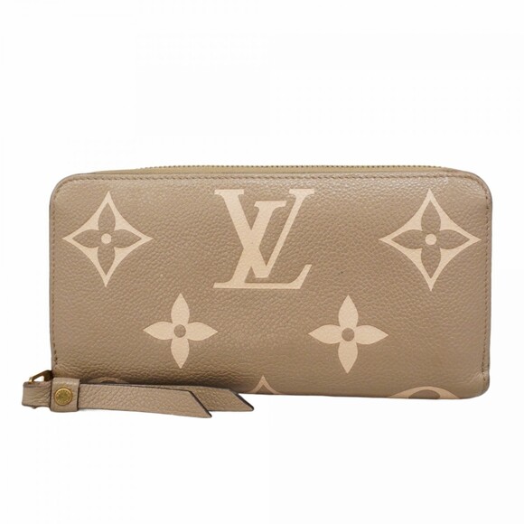 Louis Vuitton Monogram Empreinte Two-Tone Zippy Wallet M69794 Tourterelle Cre...